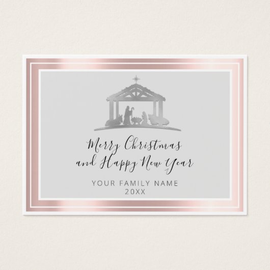 Gelukkig kerstfeest nieuwjaar Roos Heilige Familie Visitekaartje (Voorkant)