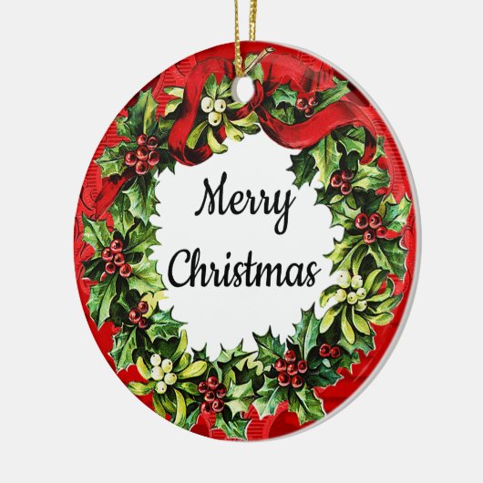 Gelukkig kerstfeest nieuwjaar versiering keramisch ornament (Links)