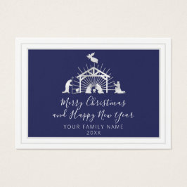 Gelukkig kerstfeest nieuwjaarsfeest Heilige Famili Visitekaartje