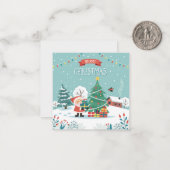 Gelukkig kerstfeest notitiekaartje (Voorkant / Achterkant in situ)