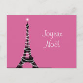 Gelukkig Kerstfeest Postcard in Fuchsia Feestdagenkaart (Voorkant)