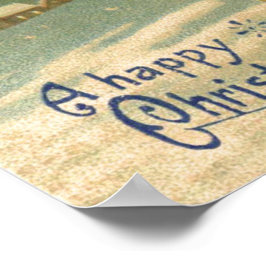 Gelukkig kerstfeest poster (Hoek)