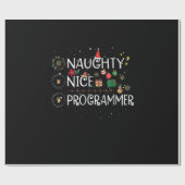 Gelukkig kerstfeest | Programma Naughty Nice Cadeaupapier (Vlak)