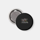 Gelukkig kerstfeest | Programma Naughty Nice Magneet (Voorkant / Achterkant)