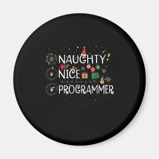 Gelukkig kerstfeest | Programma Naughty Nice Magneet (Voorkant)