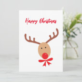 Gelukkig kerstfeest, rendierlijk helderheid feestdagenkaart (Staand voorkant)