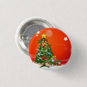 Gelukkig kerstfeest ronde button 3,2 cm (Voorkant /achterkant)