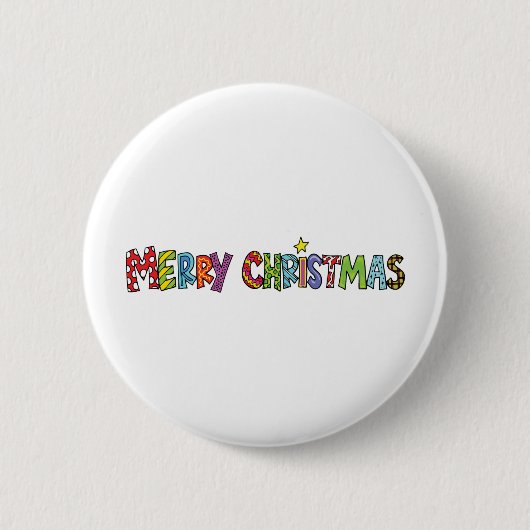 Gelukkig kerstfeest ronde button 5,7 cm (Voorkant)