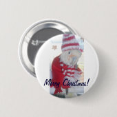 Gelukkig kerstfeest! ronde button 5,7 cm (Voorkant /achterkant)