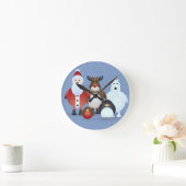 Gelukkig kerstfeest ronde klok (Huis)