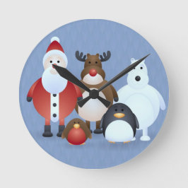 Gelukkig kerstfeest ronde klok