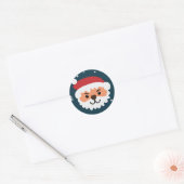 Gelukkig kerstfeest ronde sticker (Envelop)