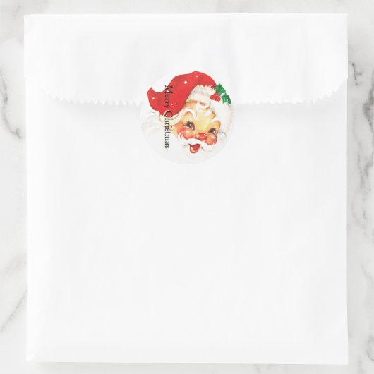 Gelukkig kerstfeest ronde sticker (Tas)