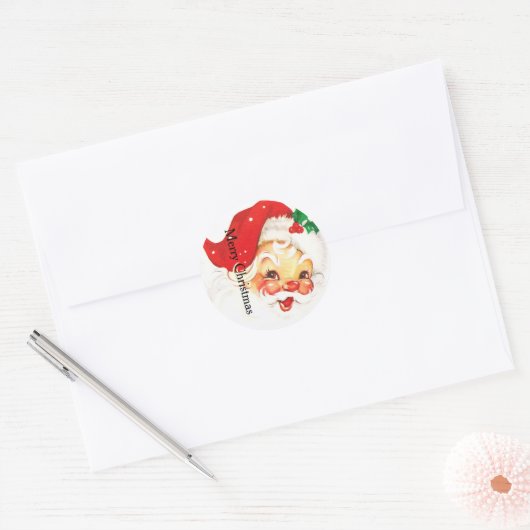 Gelukkig kerstfeest ronde sticker (Envelop)
