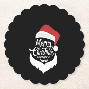 Gelukkig kerstfeest Santa Claus Say Merry Kerstm Kartonnen Onderzetters