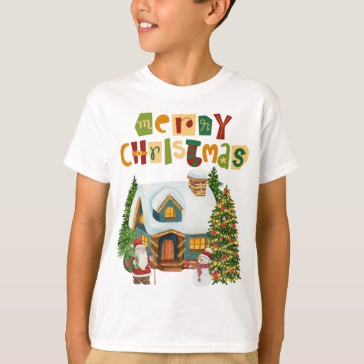 Gelukkig kerstfeest | Santa Claus Say Merry Kerstm T-shirt (Voorkant)