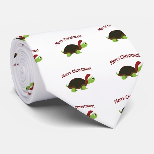 Gelukkig kerstfeest! Santa Turtle Stropdas (Opgerold)