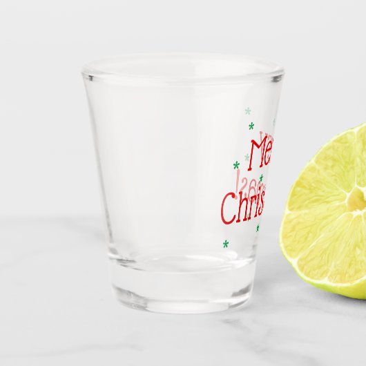 Gelukkig kerstfeest shot glas (Links)