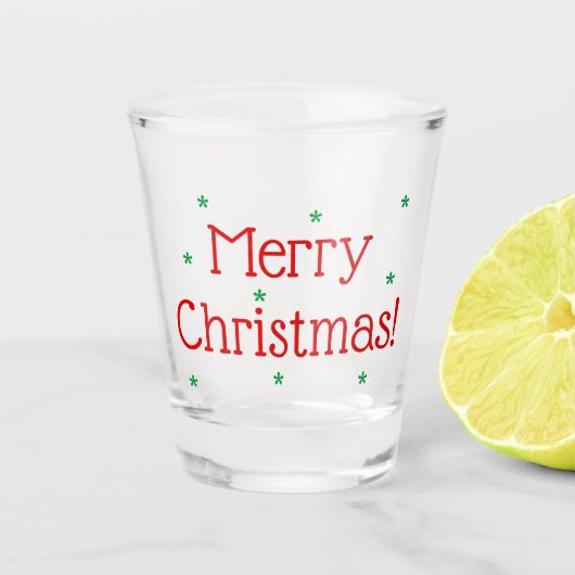Gelukkig kerstfeest shot glas (Voorkant)