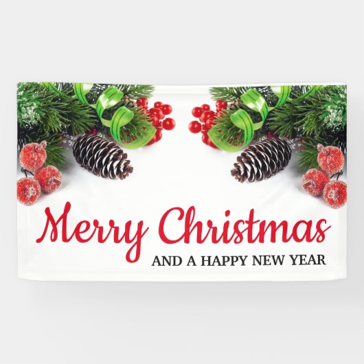 Gelukkig kerstfeest spandoek (Horizontaal)