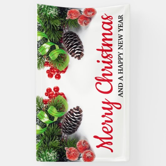 Gelukkig kerstfeest spandoek (Verticaal)