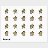 Gelukkig kerstfeest ster sticker (Vel)