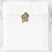 Gelukkig kerstfeest ster sticker (Tas)