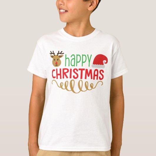 Gelukkig kerstfeest t-shirt (Voorkant)