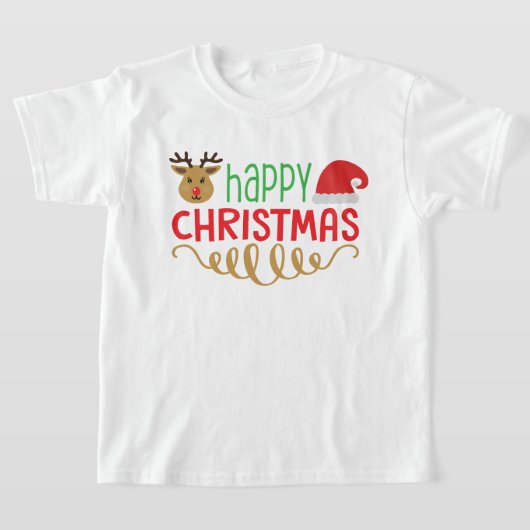 Gelukkig kerstfeest t-shirt (Laagn)