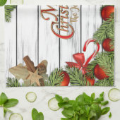 Gelukkig kerstfeest theedoek (Gevouwen)