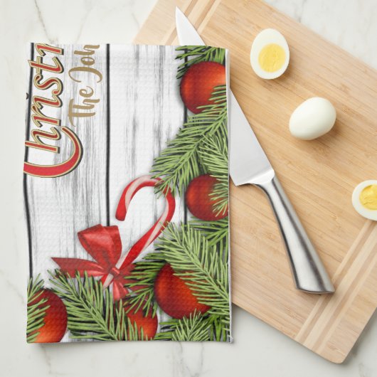 Gelukkig kerstfeest theedoek (Quarter Fold)