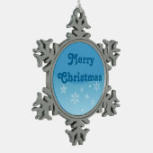 Gelukkig kerstfeest tin sneeuwvlok ornament (Links)