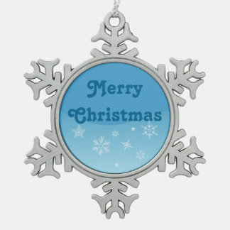 Gelukkig kerstfeest tin sneeuwvlok ornament