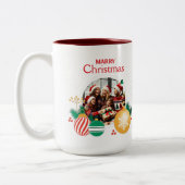 Gelukkig kerstfeest tweekleurige koffiemok (Links)