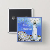 Gelukkig kerstfeest vierkante button 5,1 cm (Voorkant /achterkant)