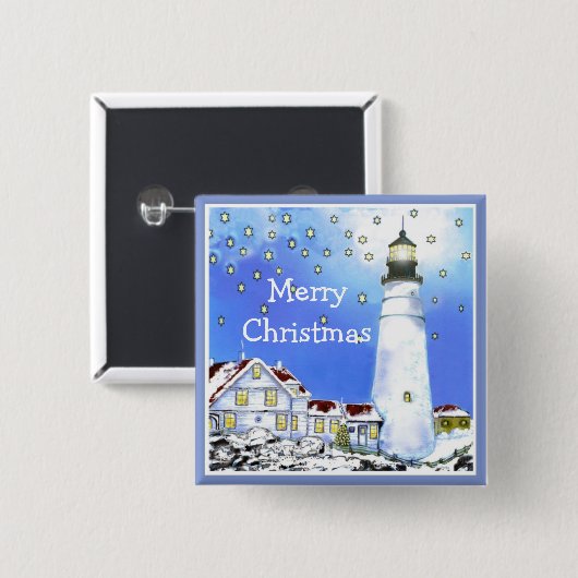 Gelukkig kerstfeest vierkante button 5,1 cm (Voorkant /achterkant)