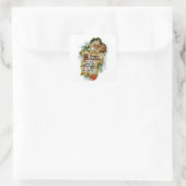 Gelukkig kerstfeest vierkante sticker (Tas)