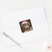 Gelukkig kerstfeest vierkante sticker (Envelop)