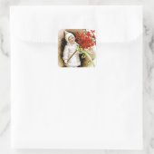Gelukkig kerstfeest vierkante sticker (Tas)