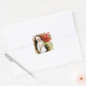 Gelukkig kerstfeest vierkante sticker (Envelop)