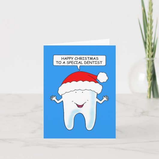Gelukkig kerstfeest voor de Dentist Talking Tooth Feestdagen Kaart (Voorkant)