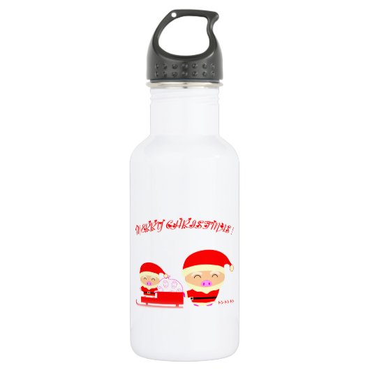 Gelukkig kerstfeest waterfles (Voorkant)