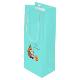 Gelukkig kerstfeest wijn cadeautas