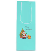 Gelukkig kerstfeest wijn cadeautas (Voorkant)