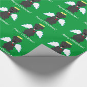Gelukkig kerstfeest! Zwart Lab Angel-omslagpapier Cadeaupapier (Hoek)