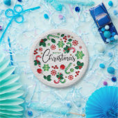 Gelukkig kerstfeestontwerp papieren bordje (Feest)