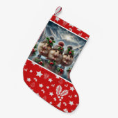 Gelukkig Kersthamster Kous Kleine Kerstsok (Voorkant (Hangend))