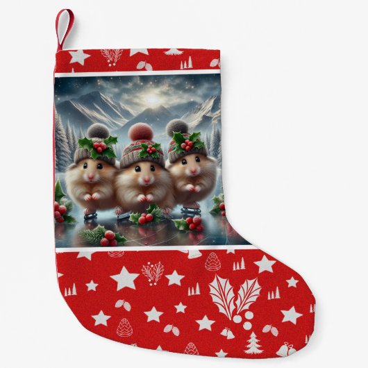 Gelukkig Kersthamster Kous Kleine Kerstsok (Voorkant)