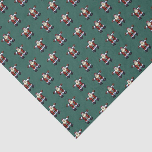 Gelukkig Kerstman Vader Kerstmis Pixel Art Patroon Tissuepapier (Detail)