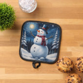 Gelukkig kerstman van sneeuw pannenlap (Top down)